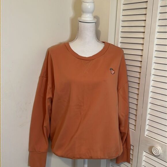 XHILARATION Orange Peach Emblem Sweatshirt.  Size XL - Picture 1 of 8